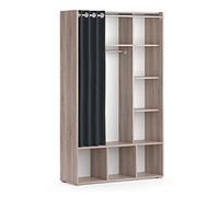 Vicco Armoire Luigi, Sonoma, 38x178.1cm avec Tringle à Rideaux, pour Un Rangement Flexible avec roulettes pour Un déplacement Facile