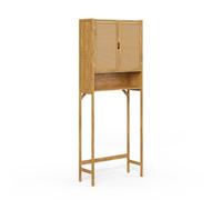 Vicco Armoire Machine à Laver Liora, Bambou, 66x168cm avec 2 Portes, Compatible avec Les Machines à Laver et sèche-Linge Standards