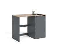 Vicco Armoire Machine à Laver Viktor, Anthracite/Chêne doré 113.6 x 88.2 cm | 1 Porte · 1 compartiment de rangement · Pour machines à laver de 60 cm · Place pour lessive · Rangement fermé