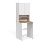 Vicco Armoire Machine à Laver Viktor, Blanc/Artisan, 68x88.2cm 2 pièces avec étagère, Convient pour Le Rangement de lessive et de Serviettes