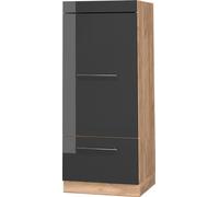 Vicco armoire micro-ondes Fame-Line, 60 cm, Anthracite Haute brillance/Chêne de force doré