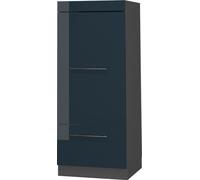 Vicco armoire micro-ondes Fame-Line, 60 cm, Bleu foncé brillant/Anthracite