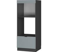 Vicco Armoire micro-ondes Fame-Line, 60 cm ouvert, Bleu clair-gris/Anthracite