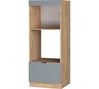 Vicco Armoire micro-ondes Fame-Line, 60 cm ouvert, Bleu clair-gris/Chêne de force doré