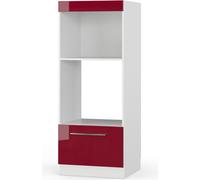 Vicco armoire micro-ondes Fame-Line, Rouge bordeaux Haute brillance, 60 cm ouvert