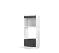 Vicco Armoire Micro-Ondes Fame-Line, Anthracite Campagne, 60cm Ouvert, à Combiner avec d'autres modules de la série Fame-Line