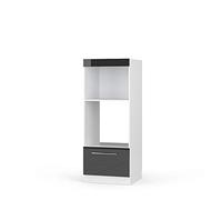 Vicco Armoire Micro-Ondes Fame-Line, Anthracite Haute Brillance, 60cm Ouvert