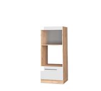 Vicco armoire micro-ondes Fame-Line, Blanc Haute brillance, 60 cm ouvert