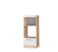 Vicco Armoire Micro-Ondes Fame-Line, Blanc Haute Brillance, 60cm Ouvert