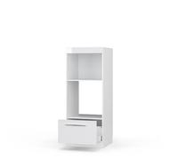 Vicco Armoire Micro-Ondes Fame-Line, Blanc Haute Brillance, 60cm Ouvert, à Combiner avec d'autres modules de la série Fame-Line