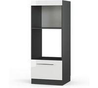 Vicco Armoire micro-ondes Fame-Line, Blanc Haute brillance, 60cm ouvert Blanc Haute brillance G
