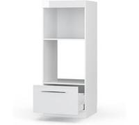 Vicco Armoire Micro-Ondes Fame-Line, Blanc Haute Brillance, 60cm Ouvert