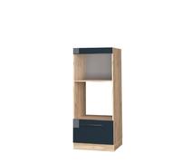 Vicco Armoire Micro-Ondes Fame-Line, Bleu foncé Brillant, 60cm Ouvert