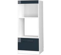 Vicco Armoire micro-ondes Fame-Line, Bleu foncé brillant, 60cm ouvert Bleu foncé brillant G