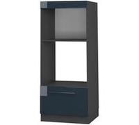 Vicco Armoire micro-ondes Fame-Line, Bleu foncé brillant, 60cm ouvert Bleu foncé brillant G