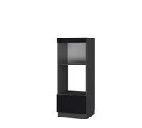 Vicco Armoire Micro-Ondes Fame-Line, Noir rayé, 60cm Ouvert, à Combiner avec d'autres modules de la série Fame-Line