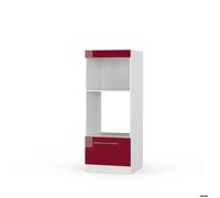 Vicco Armoire Micro-Ondes Fame-Line, Rouge Bordeaux Haute Brillance, 60cm Ouvert