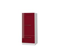 Vicco Armoire Micro-Ondes Fame-Line, Rouge Bordeaux Haute Brillance, 60cm