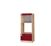 Vicco Armoire Micro-Ondes Fame-Line, Rouge Bordeaux Haute Brillance, 60cm Ouvert, à Combiner avec d'autres modules de la série Fame-Line
