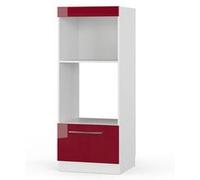 Vicco Armoire micro-ondes Fame-Line, Rouge bordeaux Haute brillance, 60cm ouvert Rouge bordeaux Haute brillance G