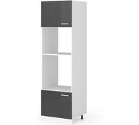 Vicco Armoire micro-ondes R-Line, Anthracite Haute brillance, 60cm Anthracite Haute brillance G