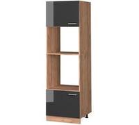 Vicco Armoire micro-ondes R-Line, Anthracite Haute brillance, 60cm Anthracite Haute brillance G