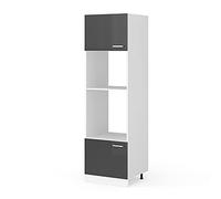 Vicco Armoire Micro-Ondes R-Line, Anthracite Haute Brillance, 60cm, pour Une Combinaison Libre au Sein de systèmes de Cuisine modulaires