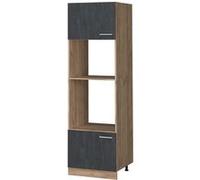Vicco Armoire micro-ondes R-Line, Béton noir, 60cm Béton noir G