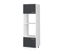Vicco Armoire Micro-Ondes R-Line, Béton Noir, 60cm sans Plan de Travail