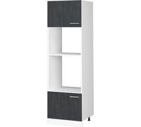 Vicco Armoire Micro-Ondes R-Line, Béton Noir/Blanc,