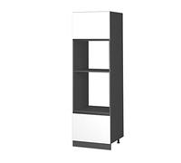 Vicco Armoire Micro-Ondes R-Line, Blanc, 60cm J-Shape, pour Une Combinaison Libre au Sein de systèmes de Cuisine modulaires