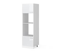 Vicco Armoire Micro-Ondes R-Line, Blanc Haute Brillance, 60cm