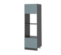Vicco Armoire Micro-Ondes R-Line, Bleu-Gris, 60cm | 2 Portes · ✓ Niche pour four · ✓ Niche pour micro-ondes · Pieds réglables en hauteur · Librement combinable