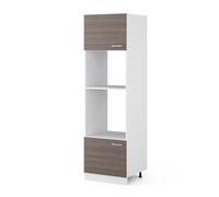 Vicco Armoire Micro-Ondes R-Line, Gris Noble, 60cm | 2 Portes · ✓ Niche pour four · ✓ Niche pour micro-ondes · Pieds réglables en hauteur · Librement combinable