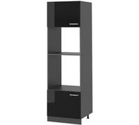 Vicco Armoire micro-ondes R-Line, Noir Haute brillance, 60cm Noir Haute brillance G