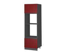 Armoire micro-ondes R-Line, 60cm J-Shape, Rouge/Anthracite, Vicco 39753