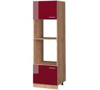 Vicco Armoire micro-ondes R-Line, Rouge bordeaux Haute brillance, 60cm Rouge bordeaux Haute brillance G