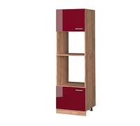 Vicco Armoire Micro-Ondes R-Line, Rouge Brillant, 60cm, pour Une Combinaison Libre au Sein de systèmes de Cuisine modulaires