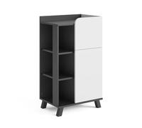 Vicco Armoire Midisch Karen, Anthracite/Blanc, 50x90cm avec Porte et tiroir, Convient pour Le Rangement des Accessoires de Salle de Bain et des Serviettes