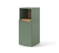 Vicco Armoire Midisch Marelle, Vert/Artisan, 30x74.5cm avec Porte et Compartiment Ouvert, pour Le Rangement des Accessoires de Salle de Bain et des Serviettes