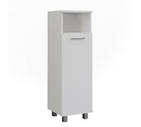 Vicco Armoire Midischrank Ilias, Blanc, 30.2x95cm avec Porte, pour Le Rangement des Accessoires de Salle de Bain et des Serviettes