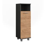 Vicco Armoire Midischrank Ilias, Chêne doré/Anthracite, 30.2x95cm | avec 2 portes, pour le rangement des accessoires de salle de bain et des serviettes