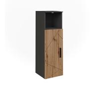 Vicco Armoire Midischrank Irma, Anthracite/Artisan, 30x93cm avec 1 Porte, pour Le Rangement des Accessoires de Salle de Bain et des Serviettes