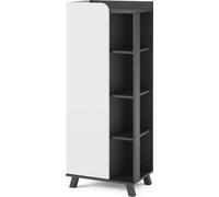 Vicco Armoire Midischrank Karen, 50x128cm avec porte et compartiments ouverts, Anthracite/blanc
