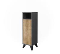 Vicco Armoire Midischrank Leano, Anthracite/Chêne de Montagne, 30x97cm avec Porte, Convient pour Le Rangement des Accessoires de Salle de Bain et des Serviettes