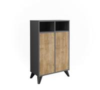 Vicco Armoire Midischrank Leano, Anthracite/Chêne de Montagne, 60x97cm avec 2 Portes