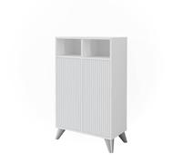 Vicco Armoire Midischrank Leano, Blanc, 60x97cm avec 2 Portes, Convient pour Le Rangement des Accessoires de Salle de Bain et des Serviettes