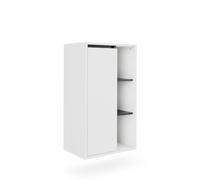 Vicco Armoire Midischrank Viola, Blanc/Gris, 50x86cm avec des étagères Ouvertes