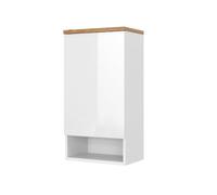 Vicco Armoire Murale Eden, Blanc Haute Brillance, 40x77.5cm avec 4 Compartiments, pour Montage Mural avec aménagement intérieur modulable
