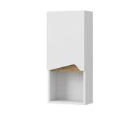 Vicco Armoire Murale Marelle, Blanc/Artisan, 30x67cm avec Porte et Compartiment Ouvert, pour Montage Mural pour Un Rangement Peu encombrant